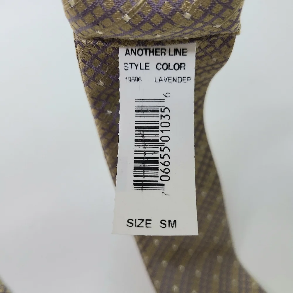 Another Line Silk Tan Paisley Vintage Rhinestone Crystal O-Ring Belt